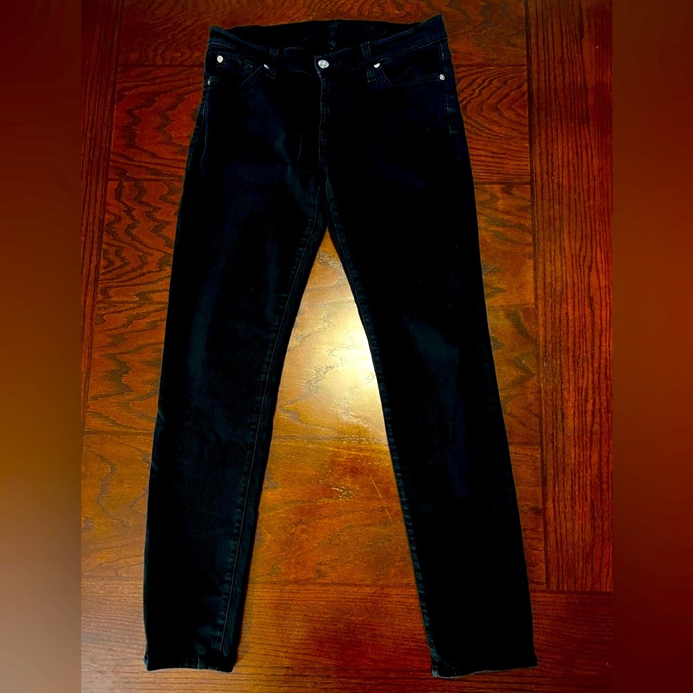 7 for all Mankind, Black Skinny Ankle Jeans, size 30